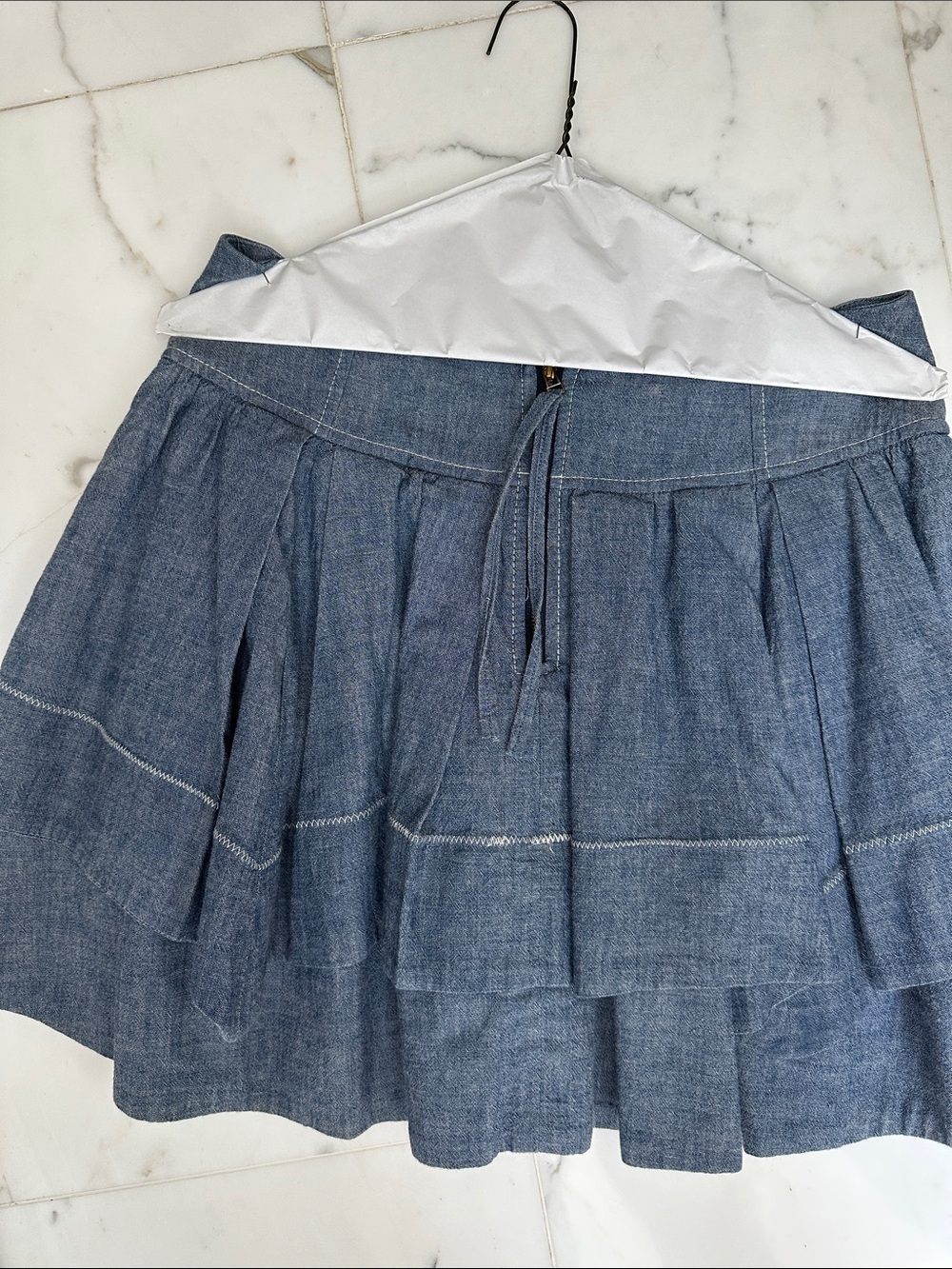 Leifsdotter Denim-Style Tiered Mini Skirt - Blue - Picture 2 of 2